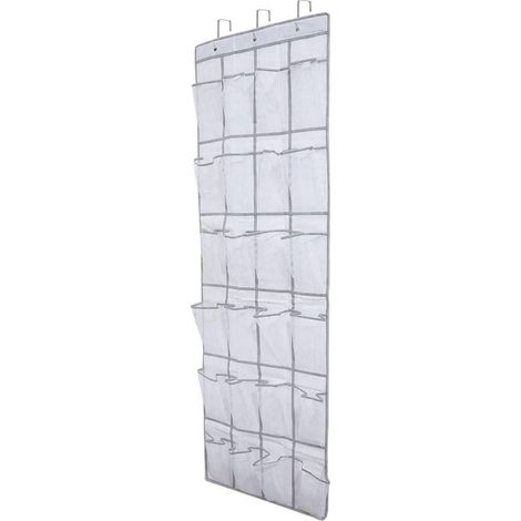 Range chaussures à suspendre sur la porte, sac de rangement suspendu avec 24 poches, rangement de chaussures suspendu, organiseur de suspension multifonction pour chambre à coucher, salle de ba (1/3)