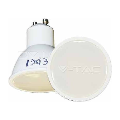 LAMPADINA LED FARETTO 7W GU10 PLASTICA BIANCA BIANCO FREDDO DIMMERABILE 6000K                            - Luce FREDDA (1/4)