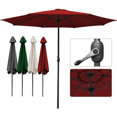 SWANEW Ø3.5m ombrellone da giardino ombrellone solare da giardino UV40+ rotondo,Rosso (1/5)