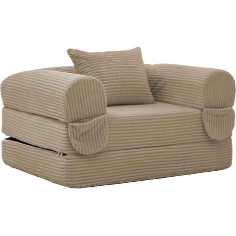 Einzel-Schlafsofa aus braunem Kordstoff MODENUIT (1/5)
