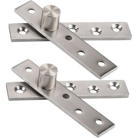 2pcs Charnières de Porte Pivotantes à 360 Degrés de Rotation, 95mm épaissies Pivot Hinge Cachée en Acier Inoxydable, Pivotante Charnière Robuste pour Meuble Chaussures, Armoire Bois, Pivot Ex (1/5)