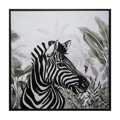 Toile imprimée cadre zèbre 68 x 68 cm atmosphera