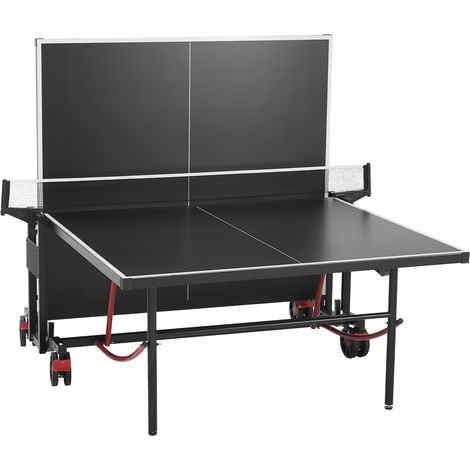 Mophorn Tischtennisplatte, 9 Fuß professioneller Ping-Pong-Tisch, Allwetter-Aluminium für drinnen und draußen, tragbar und zusammenklappbar mit Schnellklemmnetz, große feststellbare Räder