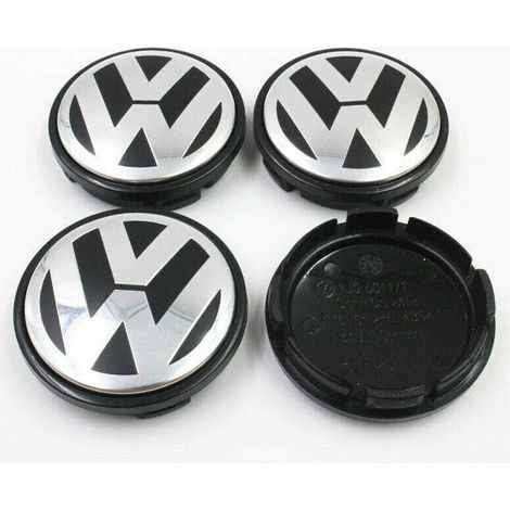 Satz mit 4 Aluminium-Radkappen, 56 mm. Wasserdicht und rostfrei. Stoßfest. Kompatibel mit Standardfelgen. (1/4)
