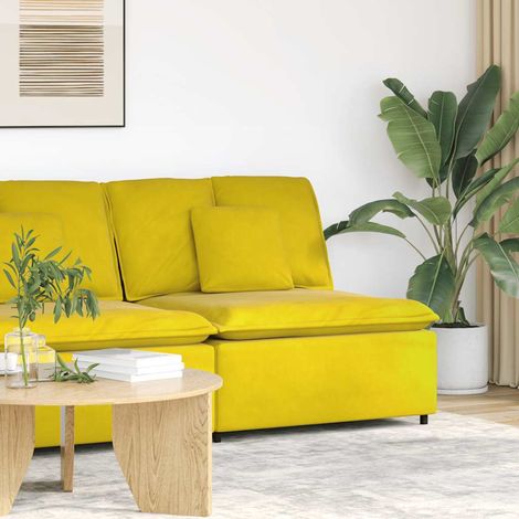 Modulares Sofa Mittelmodul mit Kissen Gelb 100 cm vidaXL (1/5)