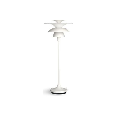 Picasso 46cm Lampe de Table Blanc Plat, Interrupteur sur Cordon 1x G4