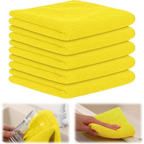 Set di 5 panni in microfibra - Super assorbenti e senza pelucchi, 30x30 cm (1/5)
