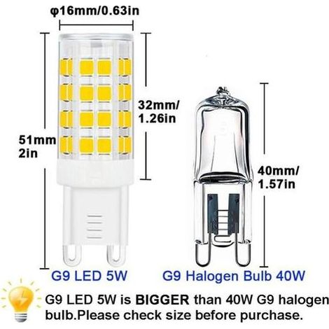 10 LED spots, G9 LED ampoule, 5W blanc chaud/blanc froid, ampoule LED économique, 220V AC non dimmable (1/4)