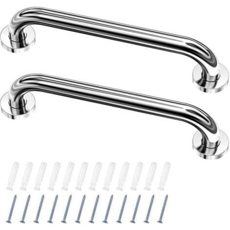 PA Barre D'Appui Salle de Bain 30cm Inox Coudée pour Douche Baignoire Aidant Âgés Handicapés Enfants (1/4)