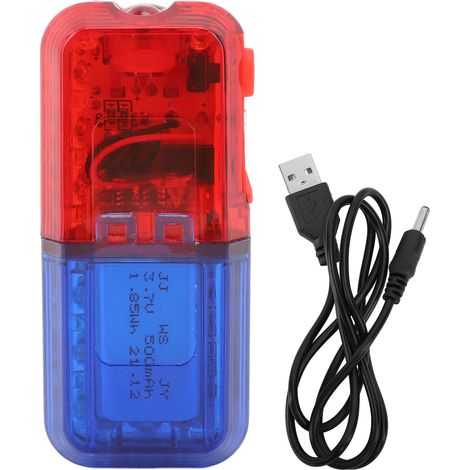 Ortviai Lampe clignotante LED rechargeable pour épaule avec capteur de gravité – Rouge et Bleu, haute luminosité (1/5)