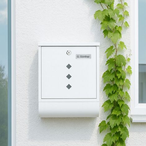 Boite aux lettres avec porte journaux - design minimaliste en metal