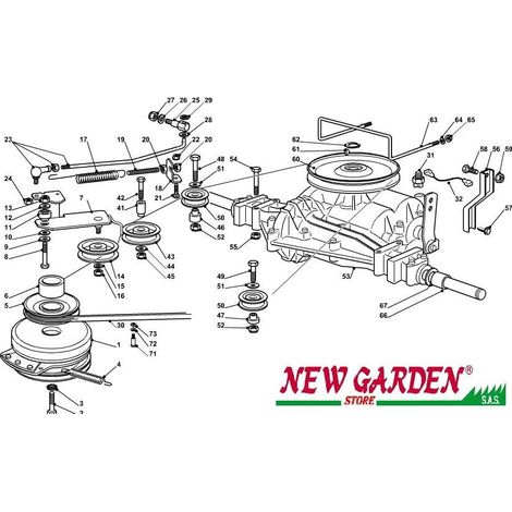 Esploso trasmissione trattorino rasaerba 98cm XD150 CASTELGARDEN ricambi 2002-13 25 PERNO