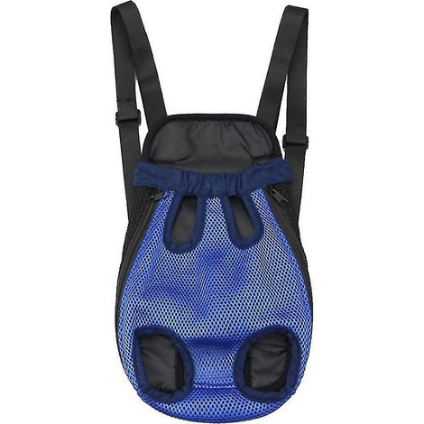 Haustier-Tragerucksack, vorne verstellbar, für Katzen und Hunde, mit Öffnungen für Pfoten und Schwanz am Bauch – XL – Dunkelblau