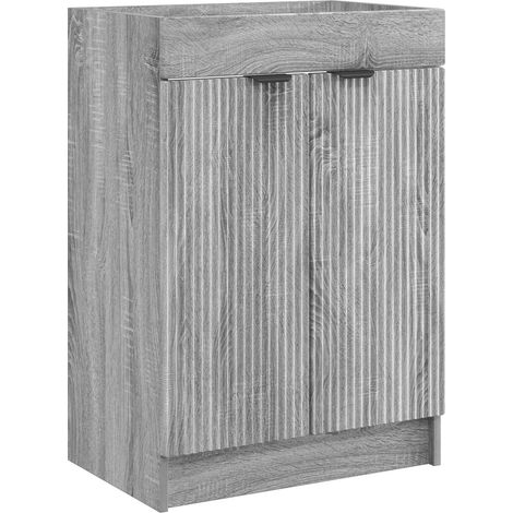 Bathroom under Sink Cabinet Grey Sonoma 56 x 37.5 x 81 cm vidaXL