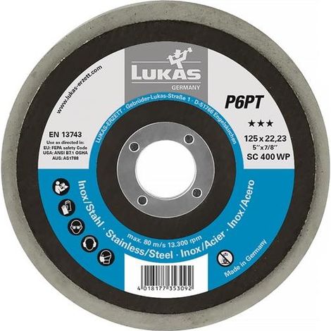 Lukas Polierteller P6PT Ø 125 mm Bohrungs-Ø 22,23 mm P 800 ultra fine weiß