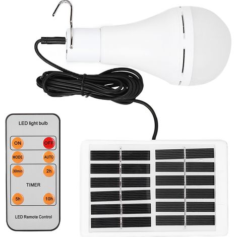Entatial Ampoule LED, lumière Solaire à 5 Vitesses Sensible à la lumière pour Le Camping pour l'extérieur (1/5)