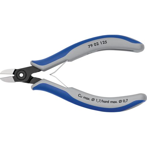 KNIPEX 79 42 125 Präzisions-Elektronik-Seitenschneider mit Mehrkomponenten-Hüllen brüniert 125 mm