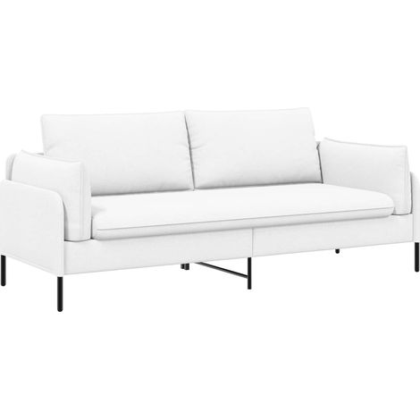 Divano 3-Persone Bianco 222 x 81 x 89 cm Tessuto vidaXL (1/5)