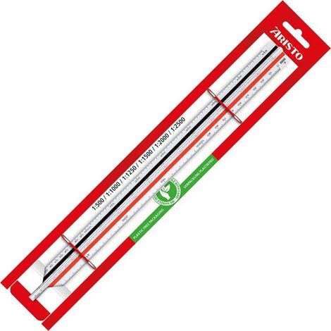 Règle triangulaire - Kutch - Echelles de réduction 1:500 1:1000 1:1250 1:1500 1:2000 1:2500 - Aristo
