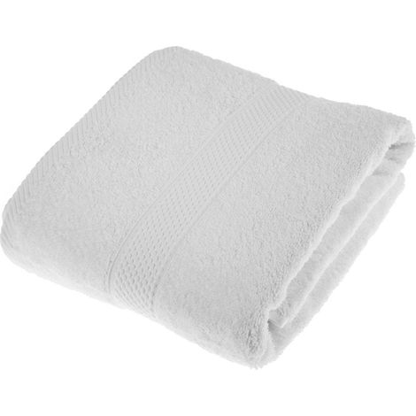 HOMESCAPES Serviette 100% Coton - Blanc - 70 x 130 cm