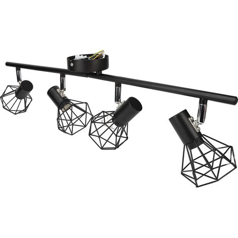 LED-Schienenbeleuchtungsset mit 4 verstellbaren und flexiblen Strahlern, ideal für Küchen, Schlafzimmer und Restaurants. (1/5)