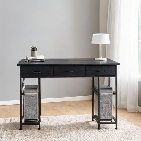 Bureau noir en panneau de particules 120 x 40 x 76 cm (1/5)