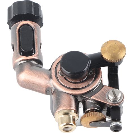 Pistolet à tatouage rotatif en alliage de cuivre 8V 9000 tr/min, interface RCA, pour liner et shader, couleur bronze rouge. (1/5)