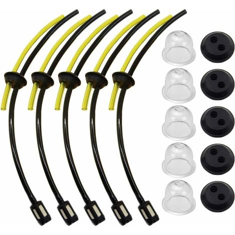 DEESSE SHOP - Lot de 5 filtres à essence Kit carburant avec réservoir filtre tuyau tuyau de rechange pour débroussailleuse tondeuse tondeuse débroussailleuse cisailles sécateurs (1/5)