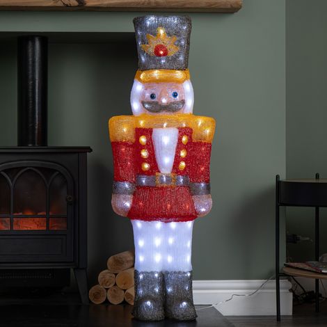 93cm Light up Acrylic Christmas Nutcracker Decoration with 140 White LEDs (1/5)