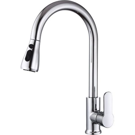 360° Rotation Kitchen Faucet with Pull-out Spray Sink Faucet with 3 Spray Regulator (1/5)