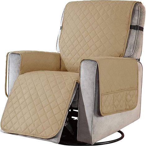 Housse de Fauteuil Relax avec Poche, Couverture de Chaise Canapé Relax, Applicable à Protection Canape Anti-Rayures Chien et Chat, Housse Canapé Imperméable - Sableux S (1/5)