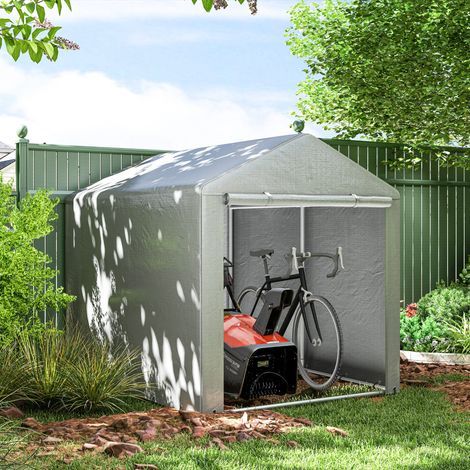 Garten- und Garagenunterstand für Fahrräder und Motorräder mit UV-Schutz, 1,6 x 2 m, hellgrau (1/5)