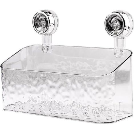 Panier de douche à ventouses, sans perçage, étagère de douche suspendue, étagère de salle de bain, étagère murale avec trou d'évacuation, étagère de rangement pour salle de bain (1/5)