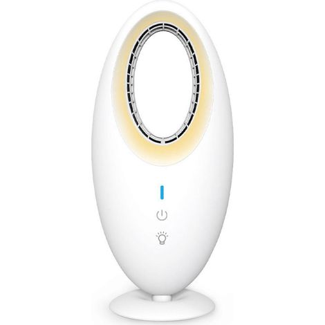 Ventilateur de bureau, 30 cm (12 pouces), silencieux et sans pales, rechargeable par USB, pour chambre à coucher - Rotation possible (1/4)