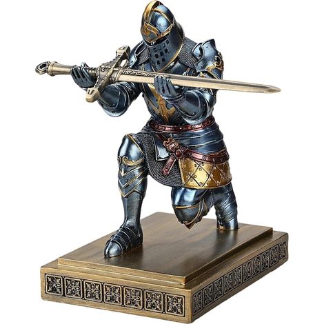 Ritterstatue Stift Organizer kniende Krieger Anzeige