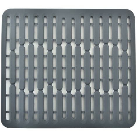 32,5 x 28,7 x 1 cm, grigio - tappetino o protezione per lavandino in silicone - taglia piccola (1/5)