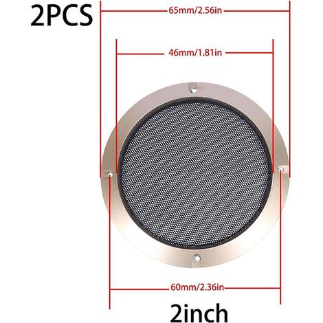 Grille de protection décorative circulaire de remplacement pour haut-parleur audio (lot de 2) (1/5)