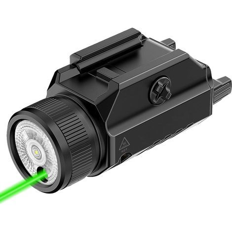 Picatinny Taschenlampe 1200 Lumen mit grünem Laser Combo, externer Akku wiederaufladbar, taktische (1/5)