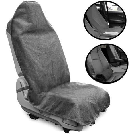 Tigrezy Grey Universal-Auto-Vordersitzbezug, wasserdicht, rutschfest, schweißabsorbierend, maschinenwaschbar, bequemer Stoff