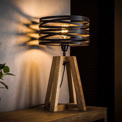 Lampe à poser en bois naturel et métal WISH (1/5)