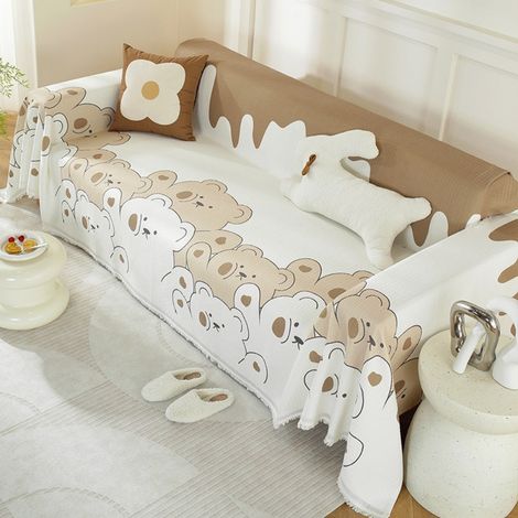 Café Squeeze Bear 90X180 Coussin de canapé monobloc, housse de canapé intégrale anti-griffures de chat, adaptée à toutes les saisons, serviette/housse de canapé (1/4)