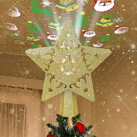 Étoile Lumineuse pour Sapin de Noël - Décoration de Sommet avec Guirlande LED, Ornement Brillant pour Arbre de Fête (1/5)