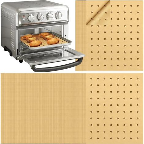 Tapis de cuisson jetables en papier : 150 pièces par paquet, papier perforé de 9 x 11 pouces, adaptés aux paniers de friteuse ou aux fours. (1/5)