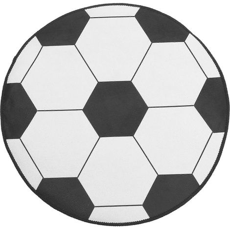 Tapis de sol rond décoratif en forme de ballon de football, antidérapant, pour chambre à coucher, motif football.-59.00X59.00X0.50CM (1/4)