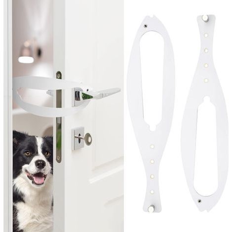 Four-piece cat door lock set - Cat door stop/pet door lock to prevent dogs from entering the litter box and stealing food - Cat door bracket, width 2.5-6 inches - No measurement required - Easy instal (1/4)