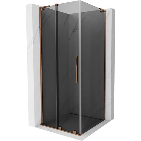 Cabine de Douche Coulissante Mexen Velar L 110 x 110 cm, graphite, or rose - 871-110-110-43-60 (1/5)