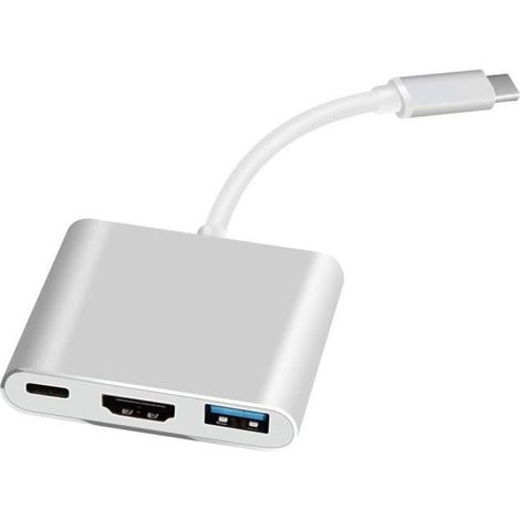 Adattatore USB-C 3 in 1 - Hub USB 3.1 - Porta HDMI - Caricabatterie - Funzione OTG (1/4)