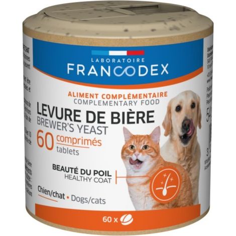 Levure de Bière Pour chiens et chats, boite de 60 comprimés - Francodex (1/2)