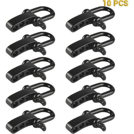 10 pcs maillons en alliage en forme de U à 4 trous pour boucles réglables de bracelets de survie (1/5)