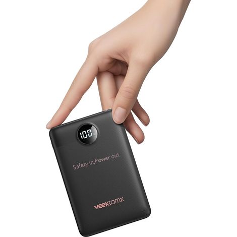 Batterie Externe 10000mAh Mini Power Bank Charge Rapide 22.5W QC 3.0 Ultra Compact Slim Portable Chargeur USB C Noir (1/5)